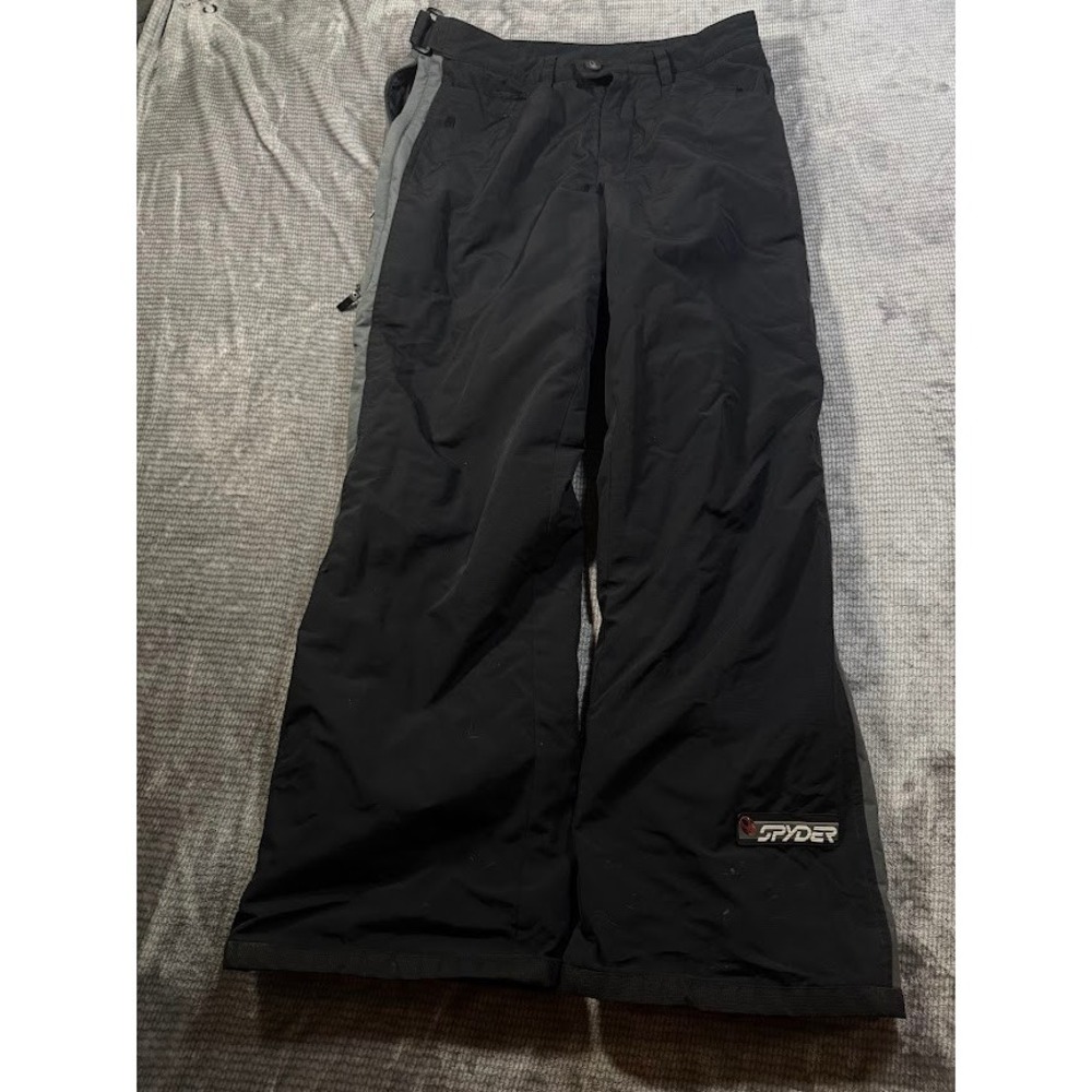 Spyder‎ Mens Black Thinsulate Insulated Ski Snow Pants M Gray Trim Medium 34X30